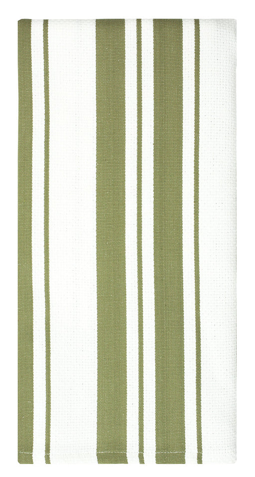 MU Kitchen 100% Cotton Basket Weave Stripe Dishtowel, 20 by 30-Inches, Sand