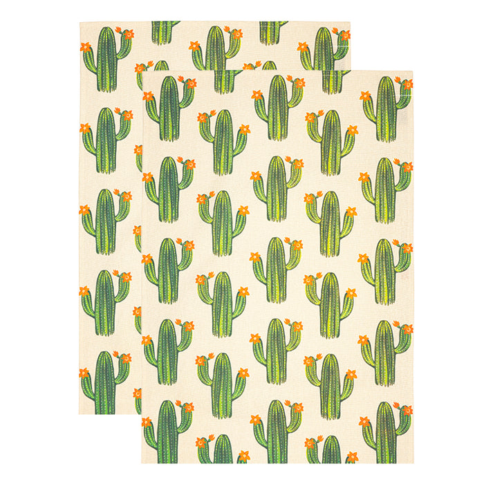 MU Kitchen Designer Cotton Dish Towel, Set of 2, Cacti