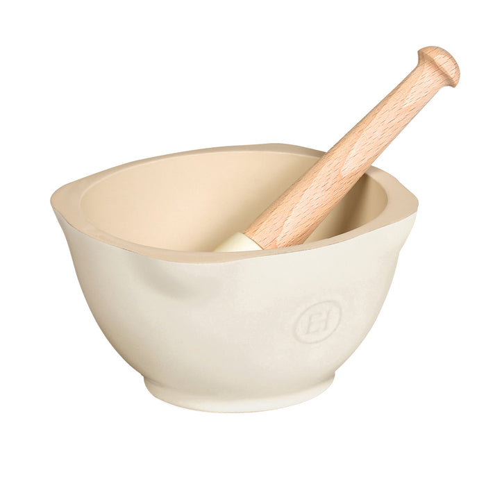 Emile Henry Made In France Mortar and Pestle, Clay