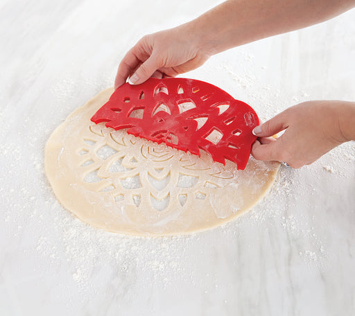 Talisman Designs Pie Top Cutter for 10 inch Pies, Mandala, Red
