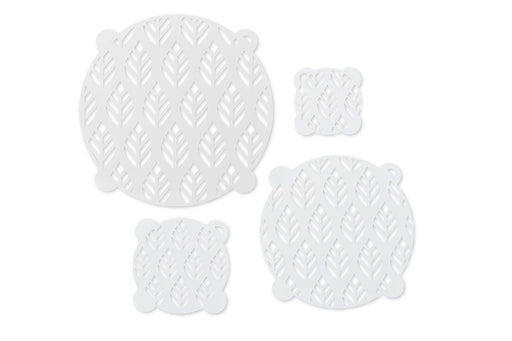 Talisman Designs Multi-Use Baking Stencils, Autumn Design, Set of 4 sizes, 3.5 inch, 5 inch, 8 inch, & 10 inch, White