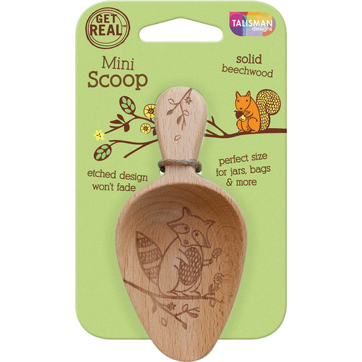 Talisman Designs Laser Etched Beechwood Mini Scoop, Woodland Collection