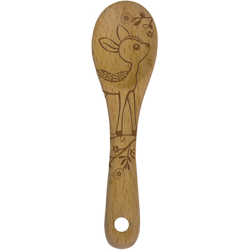 Talisman Designs Laser Etched Beechwood Mini Spoon, Woodland Collection, Deer