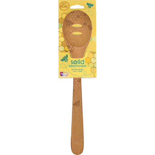 Talisman Designs Beechwood Slotted Spoon, Honey Bee Collection, Set of 1