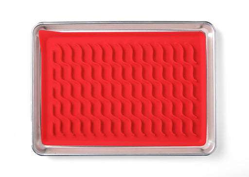 Talisman Designs Silicone Oven-Safe Bacon Mat, 11x17 inches, Red
