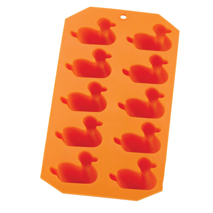 HIC Silicone Duck Ice Tray & Mold, Orange