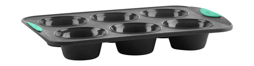 Trudeau Structure Silicone 6 Cavity Jumbo Muffin Pan, Grey/Mint