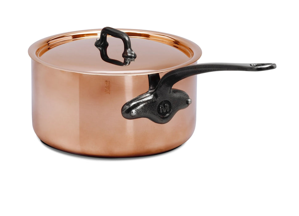 Mauviel M'150 Ci Saucepan With Cast Iron Handle and Lid, 5.5 Inch