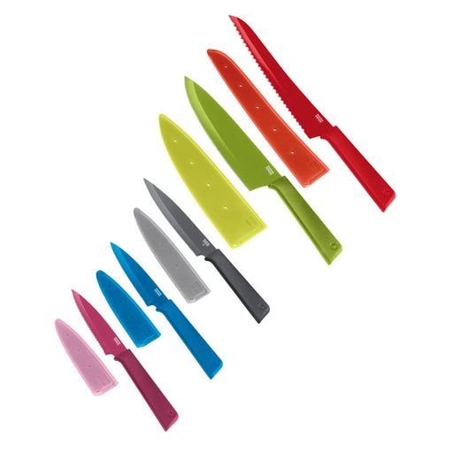 Kuhn Rikon COLORI+ Knife Set with Non-Stick Coating and Safety Sheaths, Set of 5