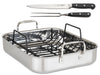 Viking 3-Ply Roasting Pan, 13-Inch x 16-Inch w/ Carving Set, Stainless