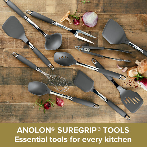 Anolon Tools and Gadgets SureGrip Nonstick Kitchen Utensil Set, 10-Piece, Graphite