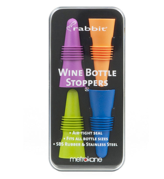 Metrokane Rabbit Wine Bottle Stopper Cork, Set Of 4
