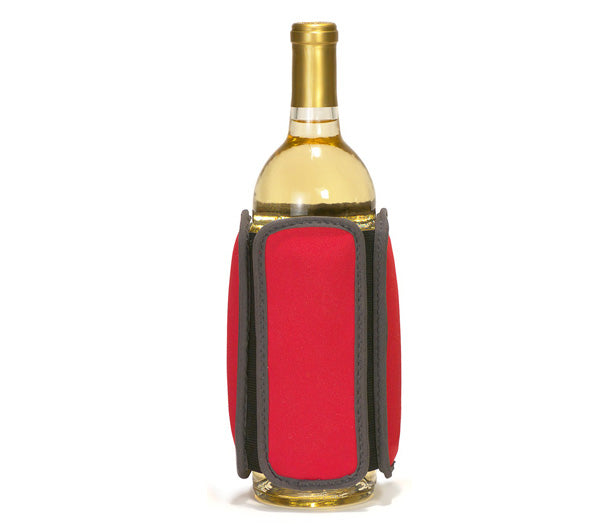 Metrokane Rabbit Wine Chiller Neoprene Wine Chilling Sleeve Red
