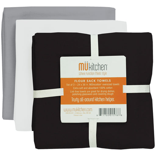 MU Kitchen 24" x 36" Flour Sack Towel - Set Of 3, Chalkboard