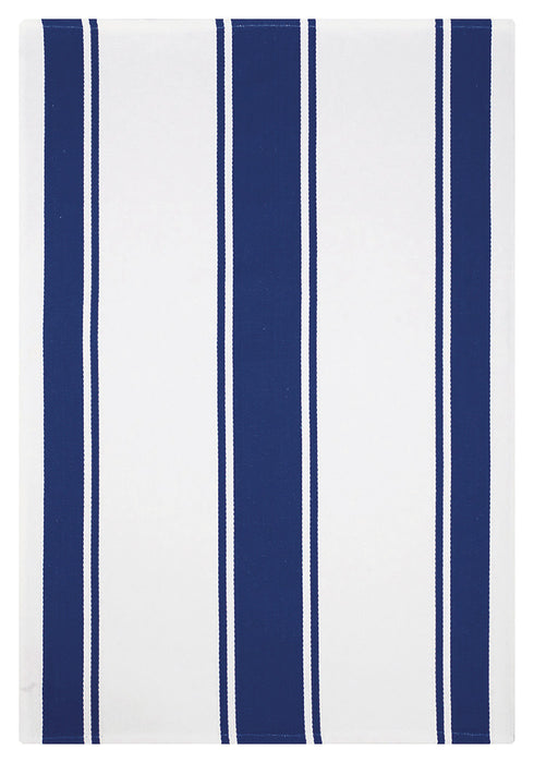 MU Kitchen Classic Cotton Stripe Towel, 20 x 30 Inch, Ink Blue