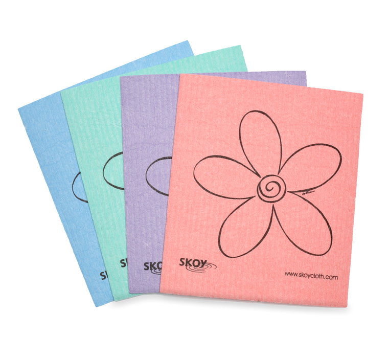Skoy Eco-Friendly Cleaning Cloth, 4-Pack, Assorted Colors