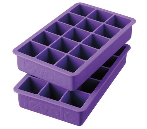 Tovolo Perfect Cube Silicone Ice Trays Set of 2, Vivid Violet