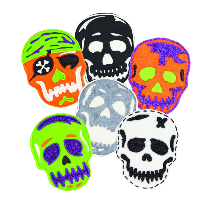 Tovolo Skull Cookie Cutter Set of 6 Stamps with Cutter, Black/White