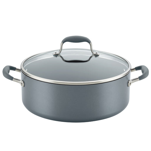 Anolon Advanced Home Hard-Anodized Nonstick Wide Stockpot with Lid, 7.5-Quart, Moonstone
