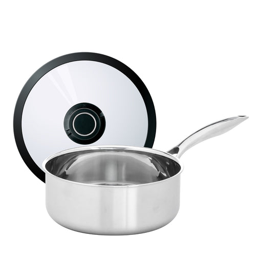 Frieling Black Cube Stainless 2.5 Quart Saucepan with Lid, 8-Inch