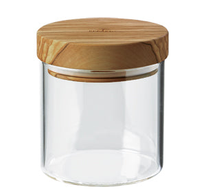Berard Glass Storage Jar With Olive Wood Lid, 13.5-Ounce