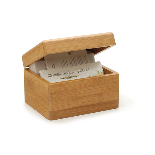 RSVP Bamboo Recipe Box, Fits Standard Recipe Cards