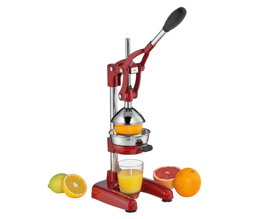 Cilio Amalfi Commercial Grade Manual Citrus Juicer, Extractor, and Juice Press, Red