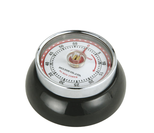 Zassenhaus Magnetic Retro 60 Minute Kitchen Timer, 2.75-Inch, Black