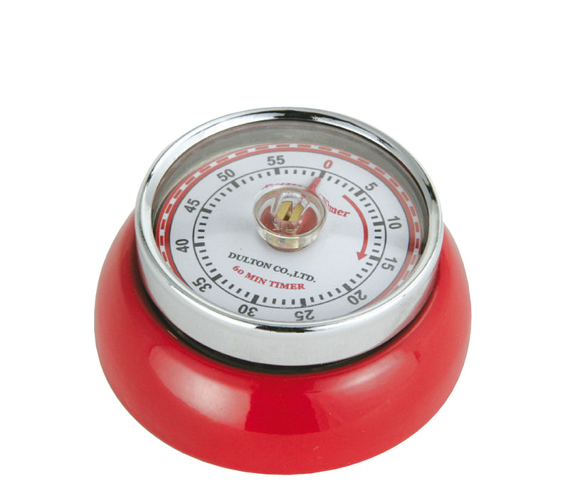 Zassenhaus Magnetic Retro 60 Minute Kitchen Timer, 2.75-Inch, Red