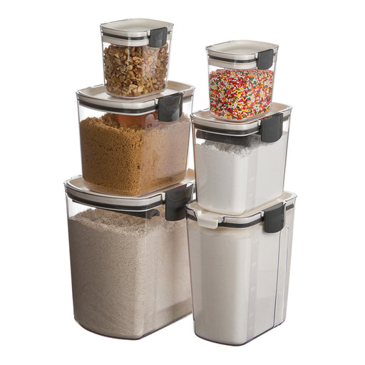 Progressive Prepworks ProKeeper 6 Piece Clear Plastic Airtight Food Storage Container Set