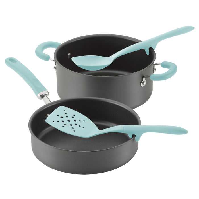 Rachael Ray Tools and Gadgets Lazy Flexi Turner and Scraping Spoon Set, 2-Piece, Light Blue