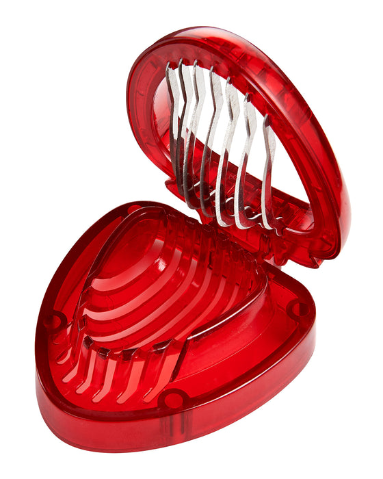 HIC Strawberry Slicer with Stainless Steel Wires, Red