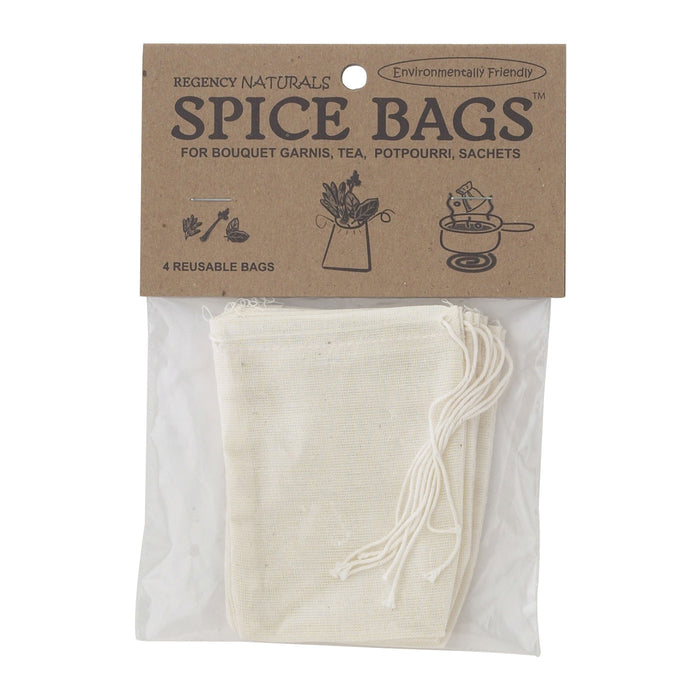 Regency Natural 100% Cotton Spice Bags, Set of 4
