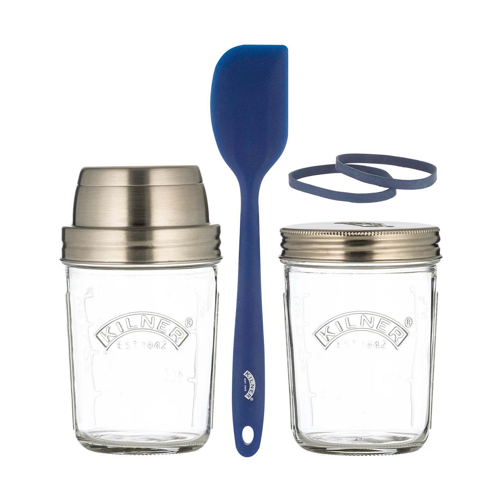 Kilner Sourdough Starter Set, 2 Glass Jars with Spatula and Measuring Markers