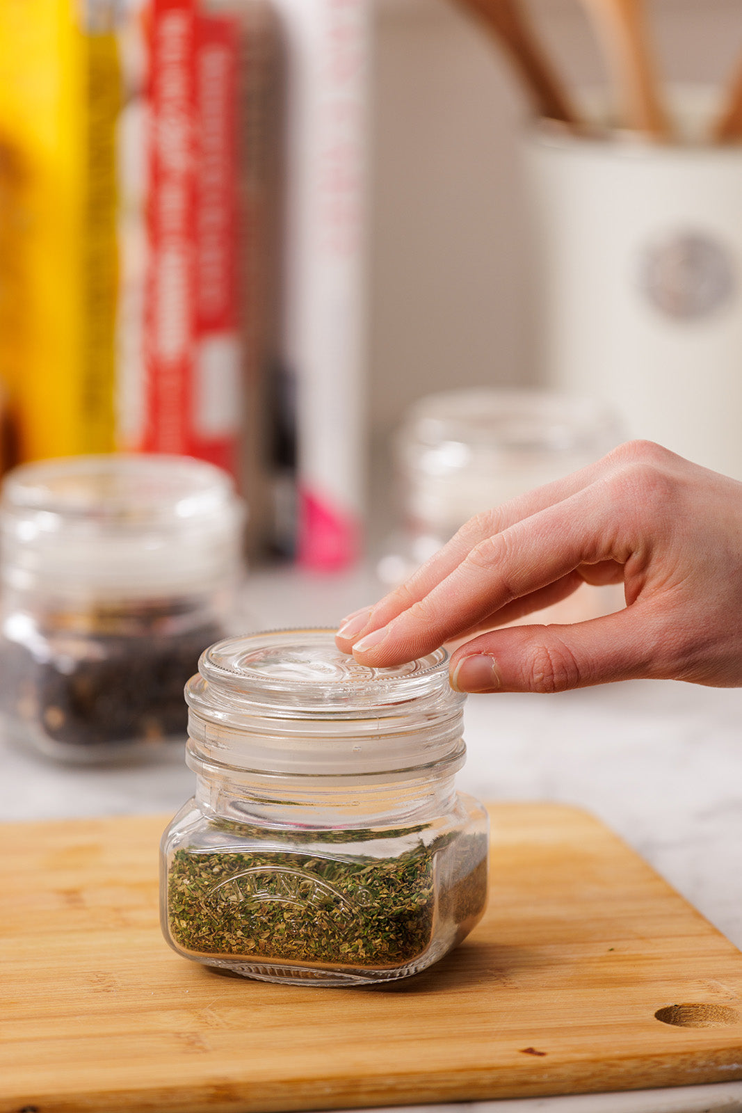 Kilner Square Push Top Storage Jars, Set of 3, 8.5 ounce