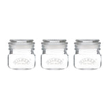Kilner Square Push Top Storage Jars, Set of 3, 8.5 ounce