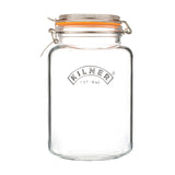 Kilner Square Clip Top Jar for Canning and Food Storage, 102 Ounce