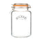 Kilner Square Clip Top Jar for Canning and Food Storage, 102 Ounce