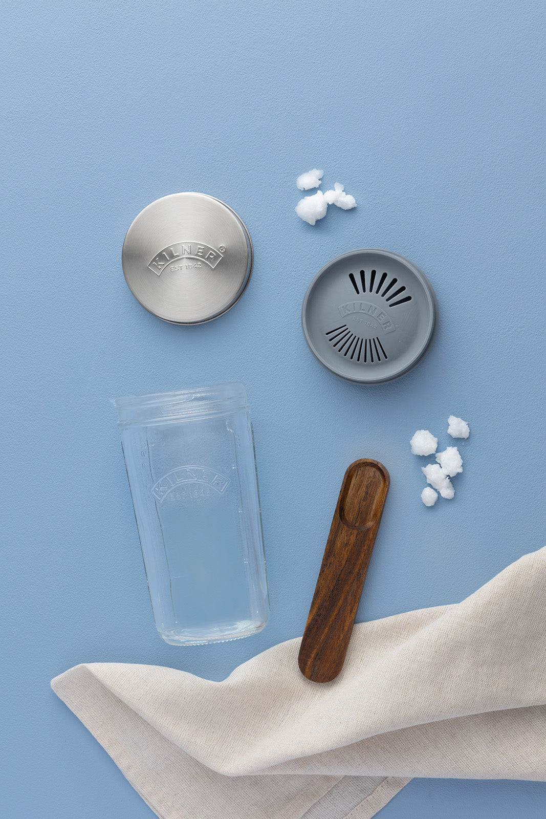 Kilner Kefir Set with Wide Mouth Jar, Silicone Strainer Cap, Stainless Steel Lid, 17 Ounce