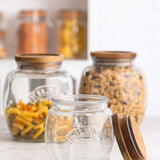 Kilner Universal Glass Storage Jar with Wooden Lid and Silicone Seal, 28.7 Ounce