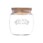 Kilner Universal Glass Storage Jar with Wooden Lid and Silicone Seal, 28.7 Ounce