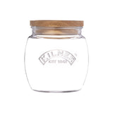 Kilner Universal Glass Storage Jar with Wooden Lid and Silicone Seal, 28.7 Ounce