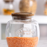 Kilner Universal Glass Storage Jar with Wooden Lid and Silicone Seal, 67.6 Ounce