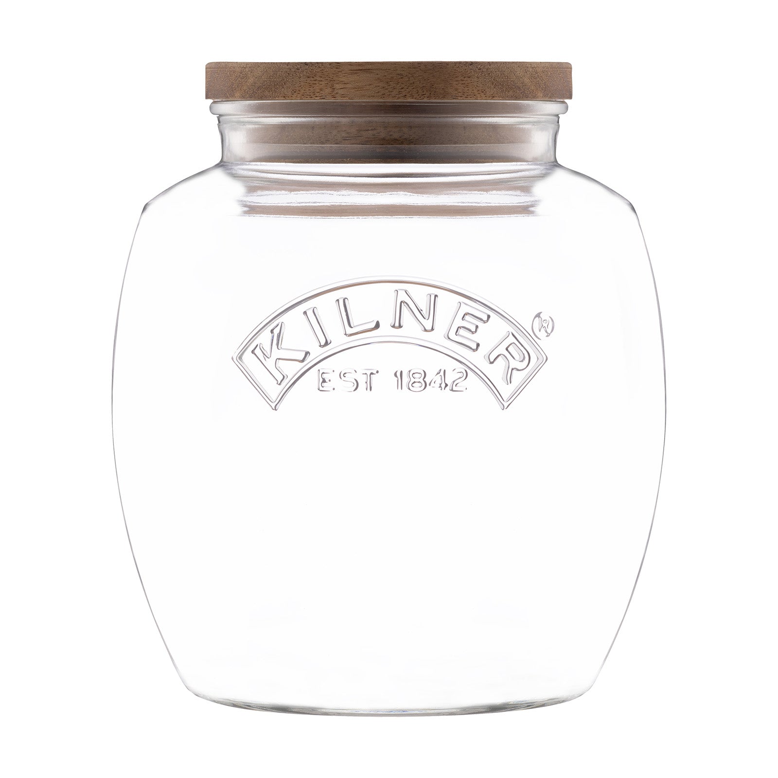 Kilner Universal Glass Storage Jar with Wooden Lid and Silicone Seal