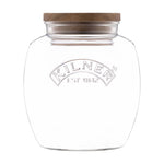 Kilner Universal Glass Storage Jar with Wooden Lid and Silicone Seal, 67.6 Ounce