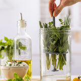 Kilner Fresh Herb Keeper, Glass Herb Storage Jar for Fridge