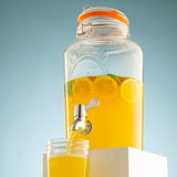 Kilner 2.1 Gallon Drink Dispenser, Large Glass Beverage Jar with Stainless Steel Tap