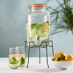 Kilner 2.1 Gallon Drink Dispenser, Large Glass Beverage Jar with Stainless Steel Tap