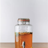 Kilner 2.1 Gallon Drink Dispenser, Large Glass Beverage Jar with Stainless Steel Tap