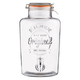 Kilner 2.1 Gallon Drink Dispenser, Large Glass Beverage Jar with Stainless Steel Tap